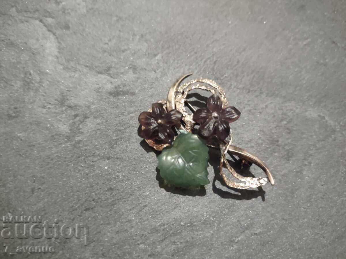 Auction  Gold-plated brooch, stylish flowers, stamp 21.10.25