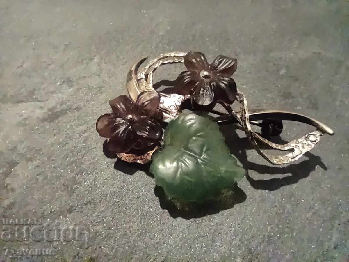 Delivery of Gold-plated brooch, stylish flowers, stamp 21.10.25