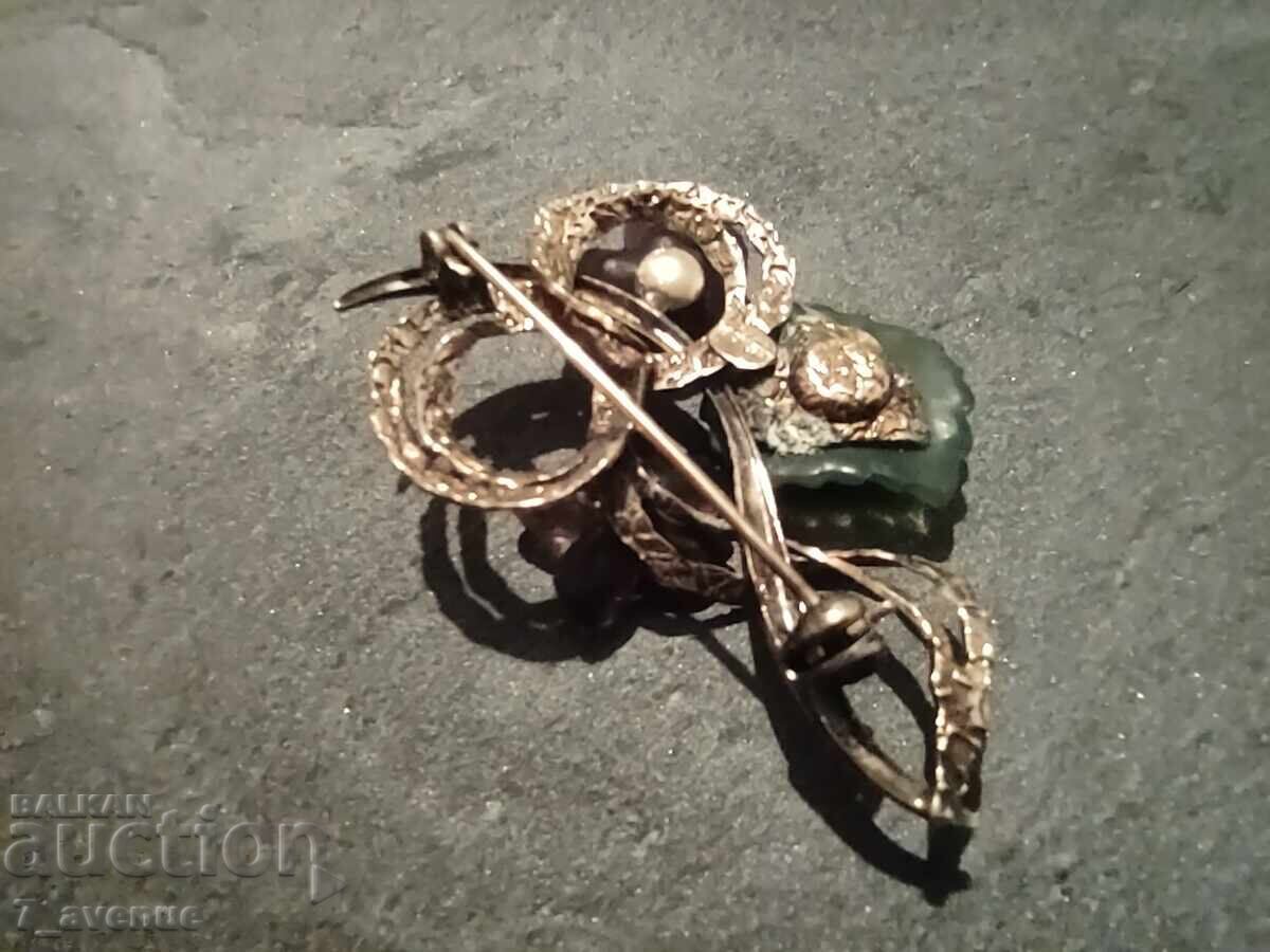 Gold-plated brooch, stylish flowers, stamp 21.10.25 - 5