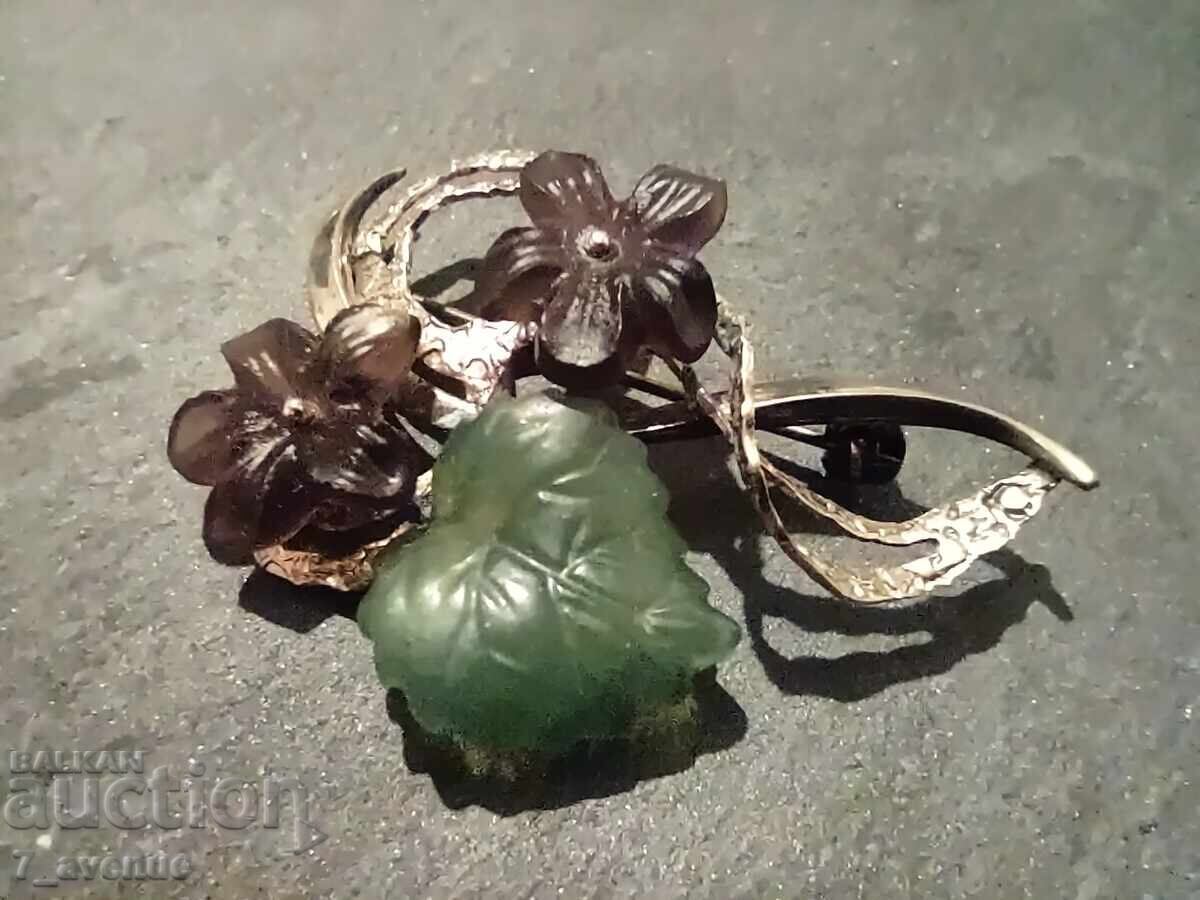 Gold-plated brooch, stylish flowers, stamp 21.10.25 - 6