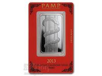1 oz. PAMB - Сребърно кюлче Лунар - Година на Змията 2013