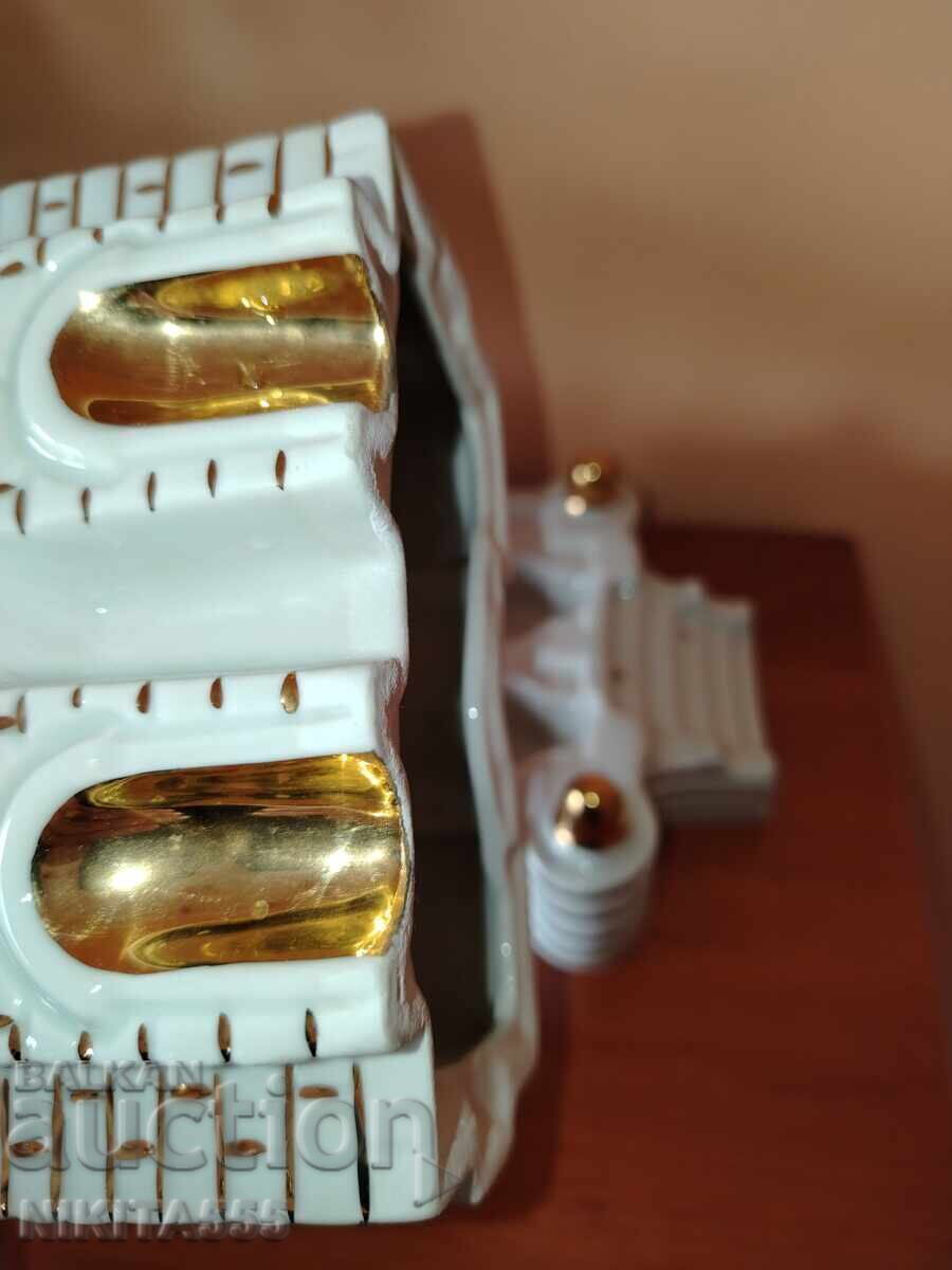 Beautiful porcelain inkwell Baba Vida/Vidin with gold plating - 7