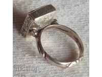 Inel de argint otoman cu gemă-sigiliu