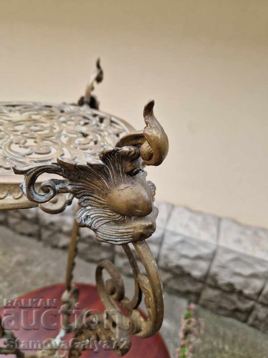 Măsuță antică franceză din bronz, superbă - 7