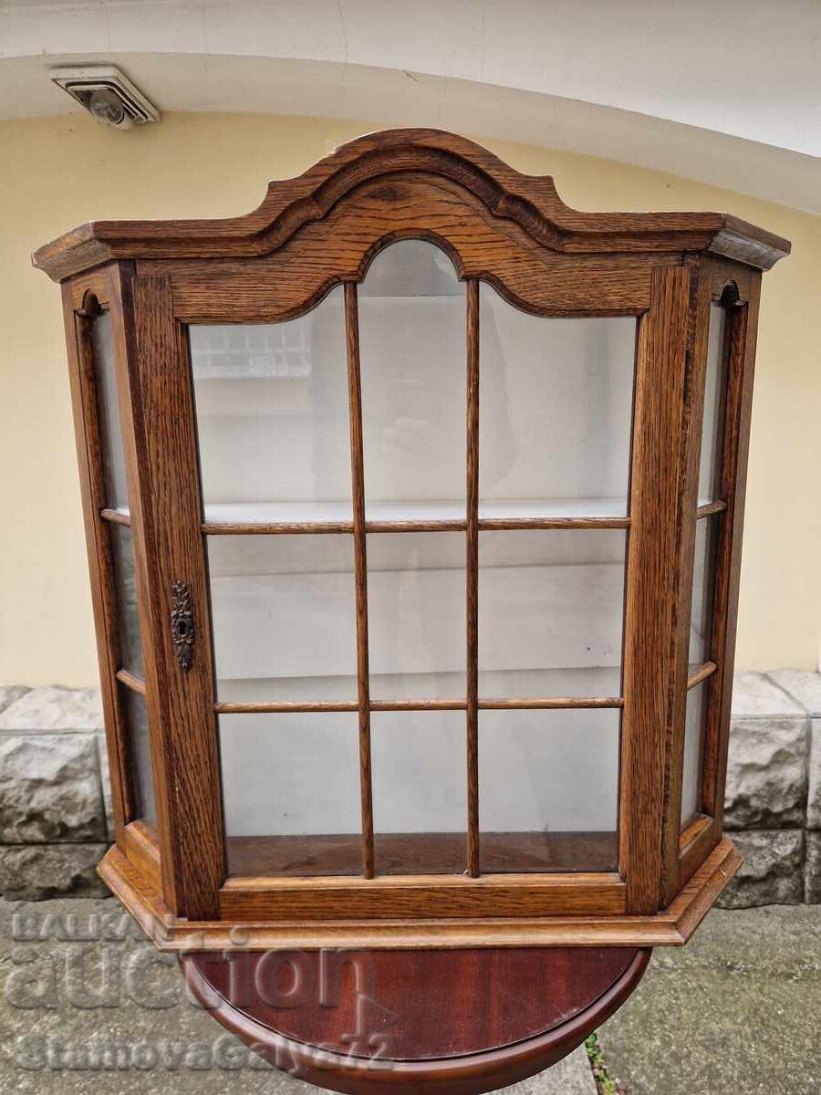 Auction  Wonderful antique wooden wall display cabinet
