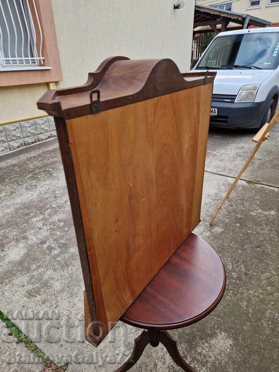 Wonderful antique wooden wall display cabinet - 7