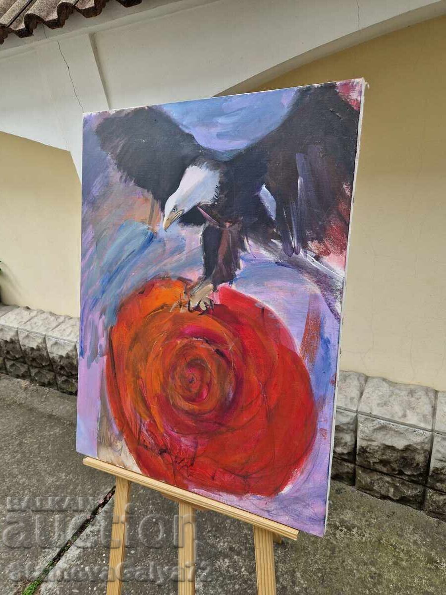 Minunată pictură în ulei antică pe pânză - 5