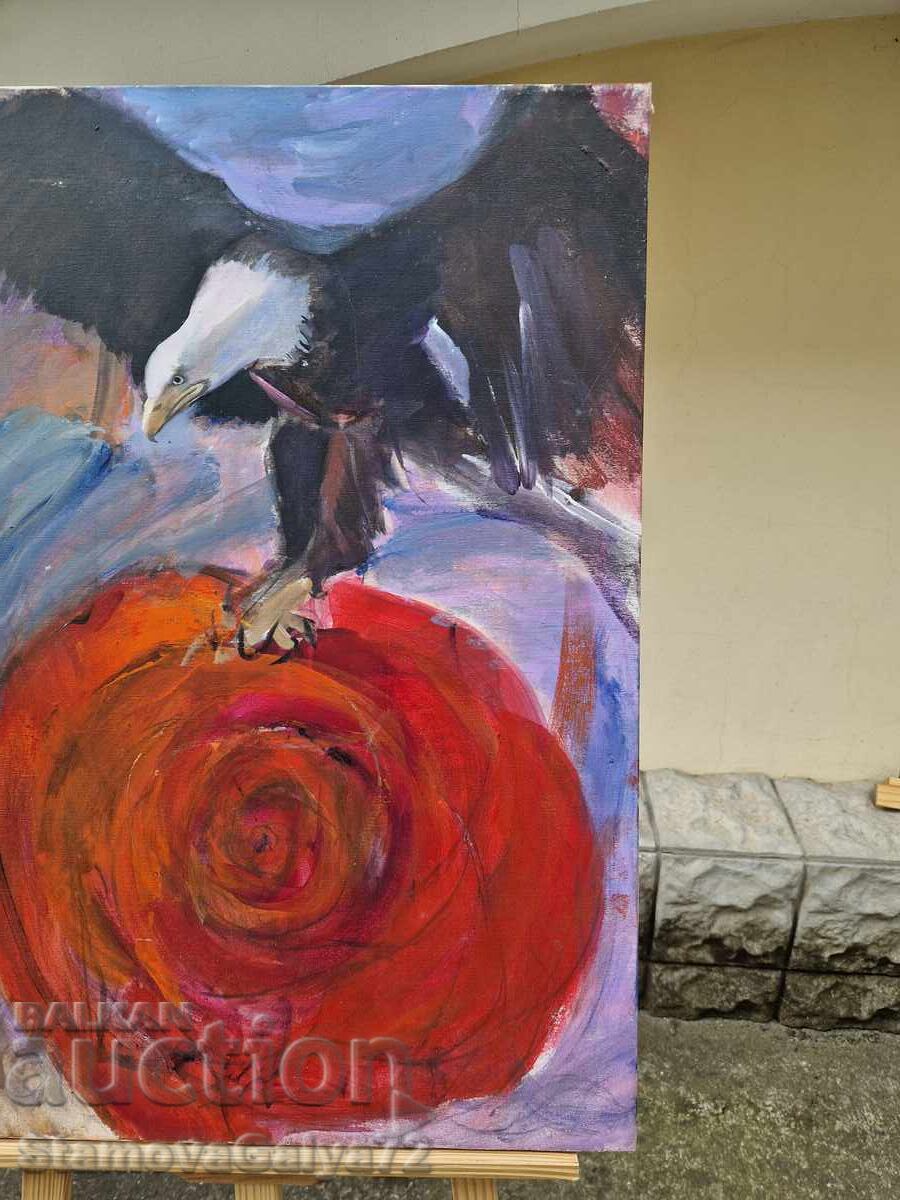 Minunată pictură în ulei antică pe pânză - 6