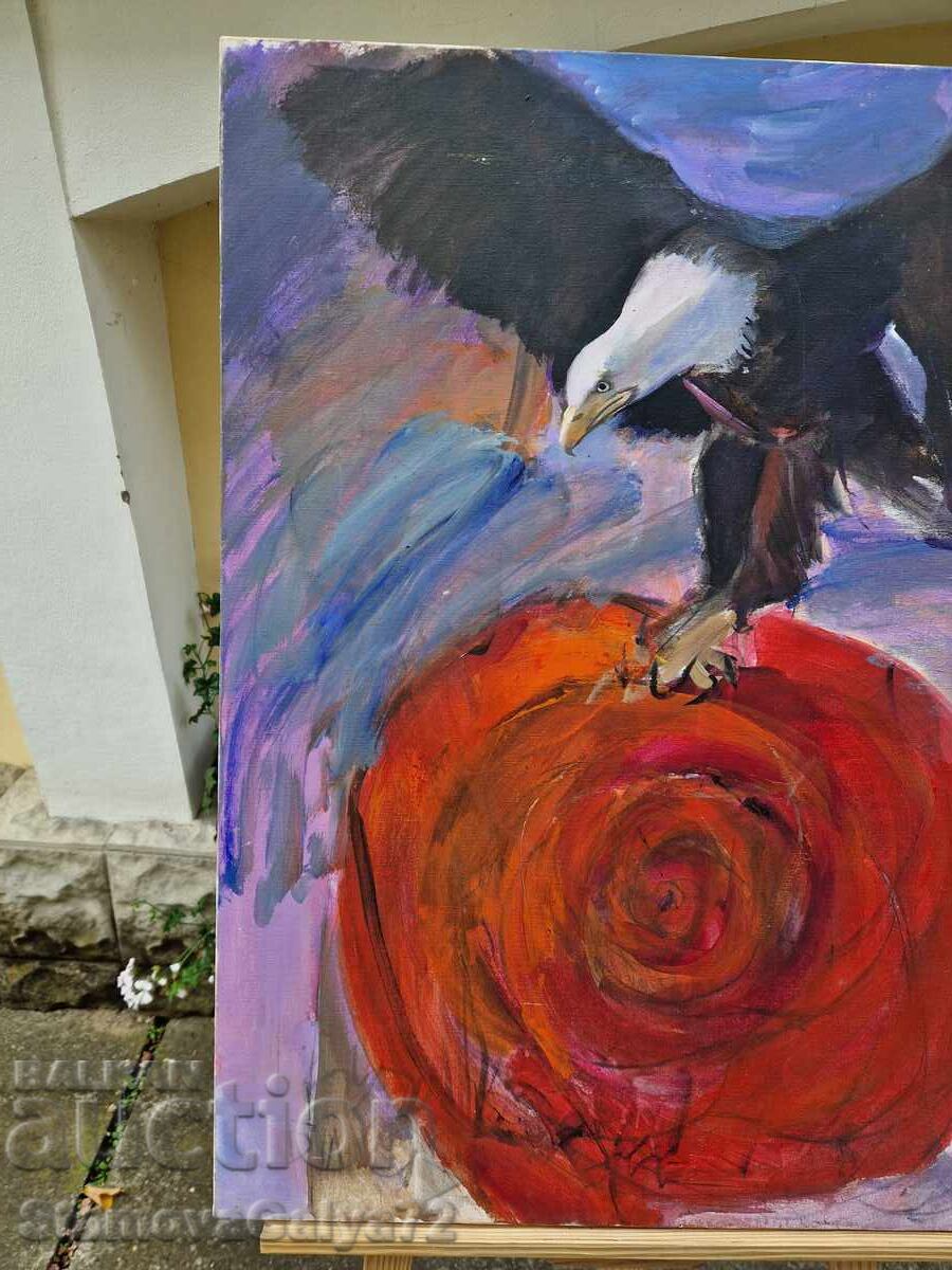 Minunată pictură în ulei antică pe pânză - 7