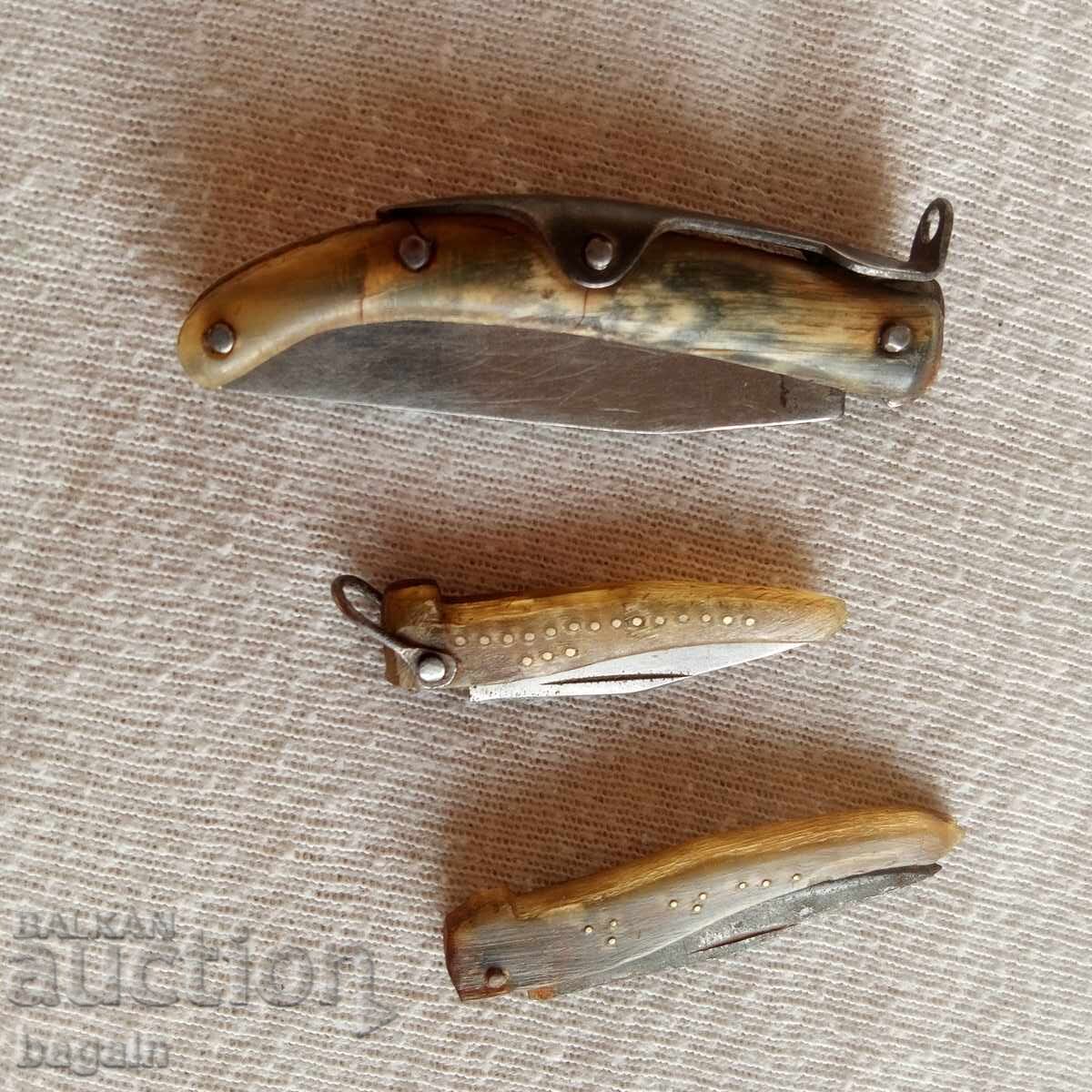 Lot of Bulgarian and Spanish knives, stiletto, kinder, navaja