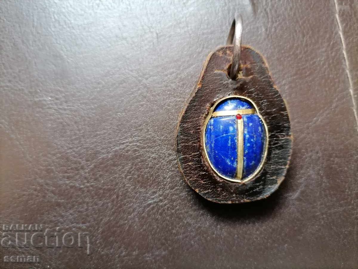 Auction Scarab key chain lapis lazuli Auction Scarab key chain lapis lazuli