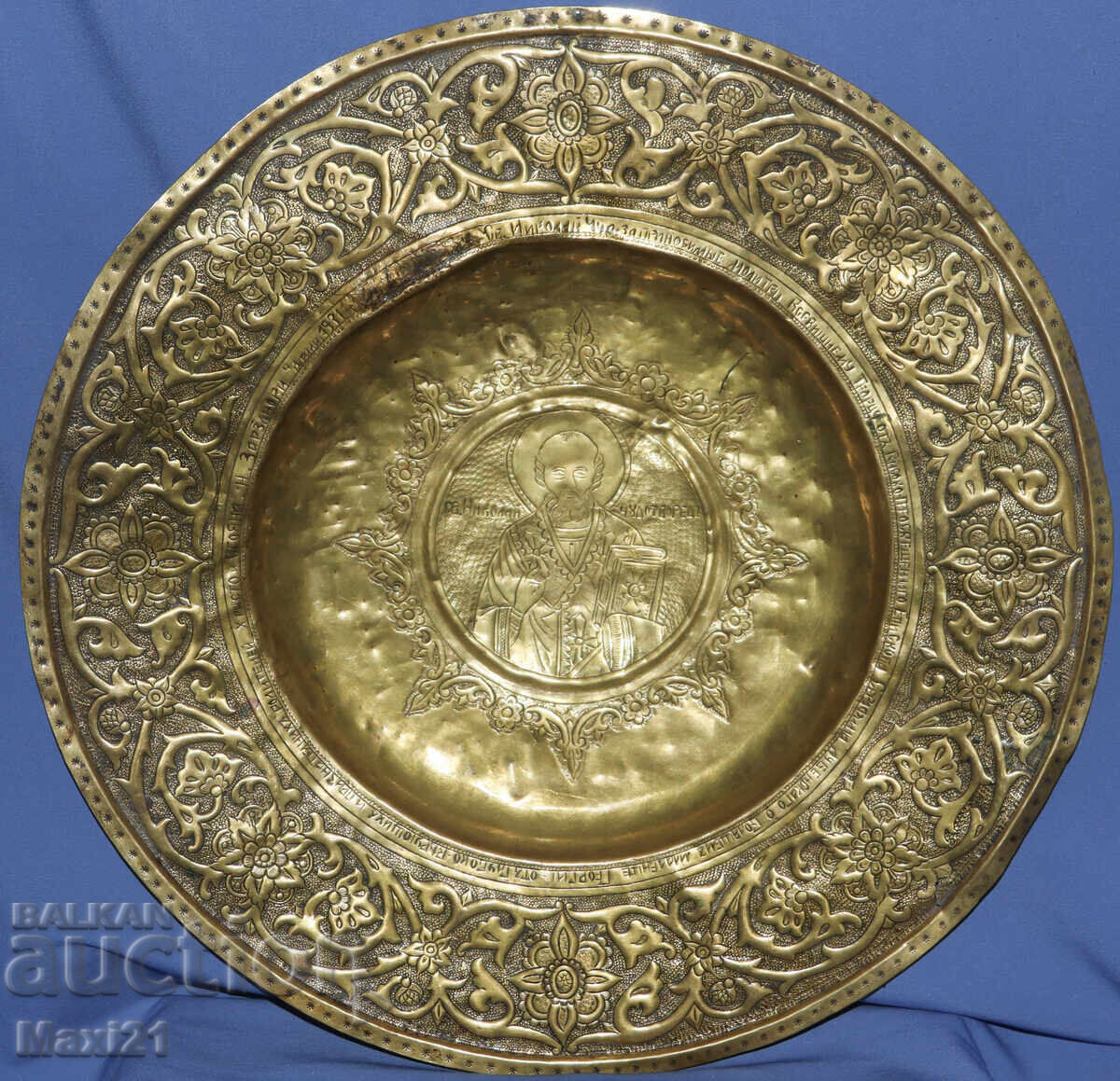 Ръчно изработена месингова скулптура икона 1931г.