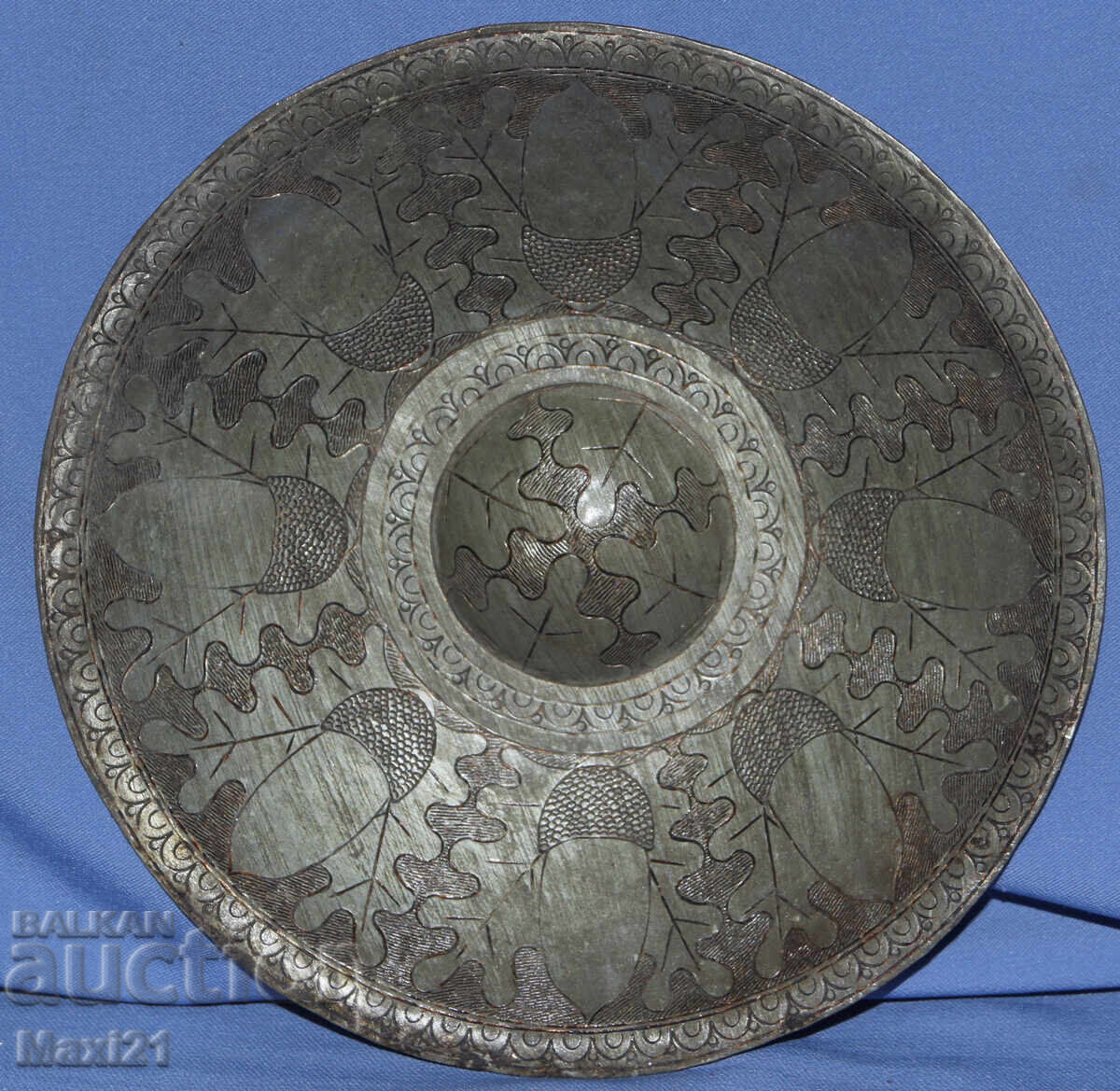 Аукцион Старинна XIX век медна калайдисана чиния