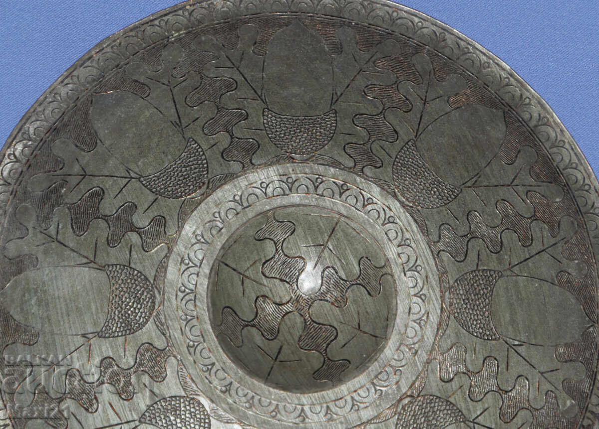 Доставка на Старинна XIX век медна калайдисана чиния