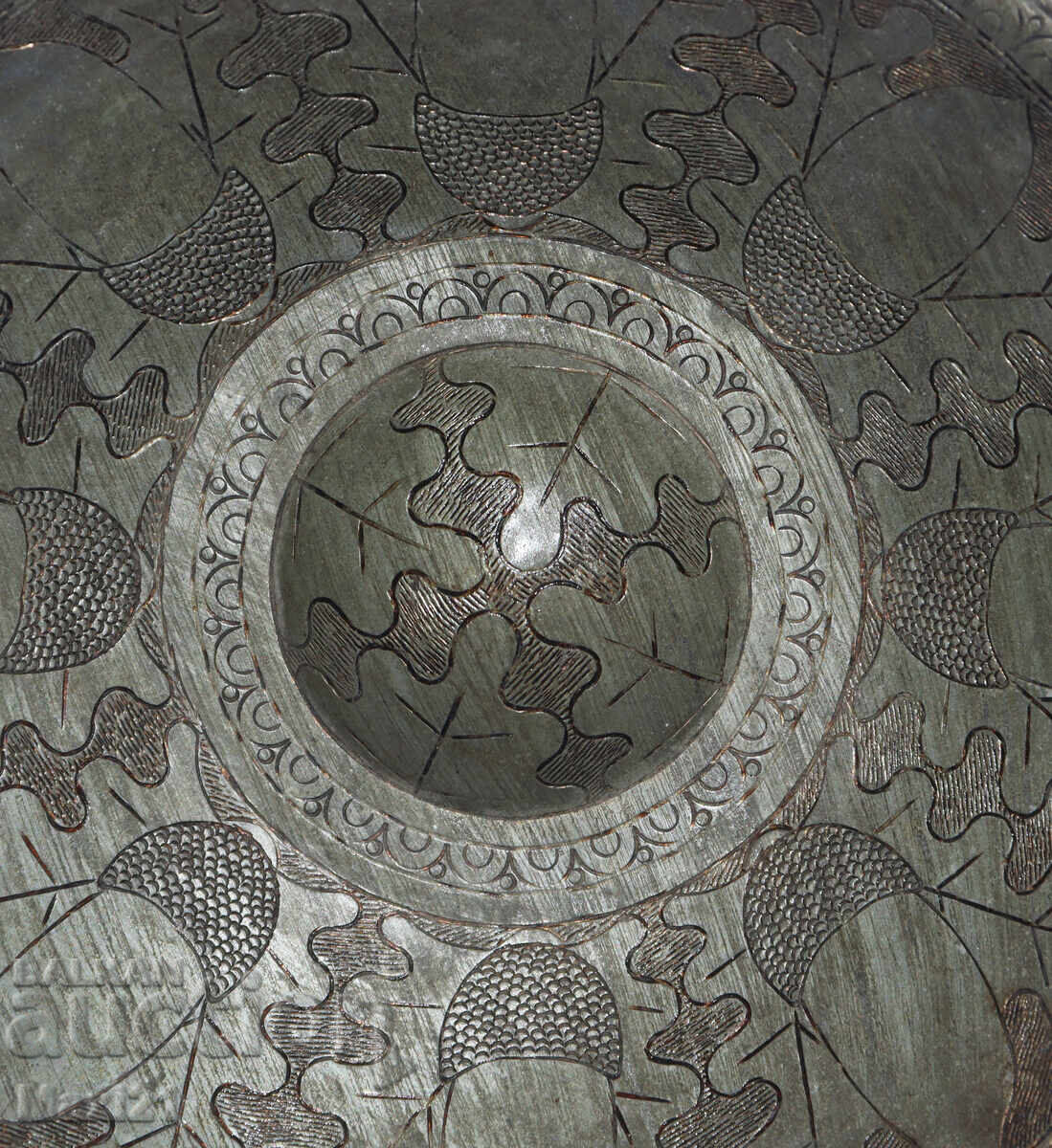 Старинна XIX век медна калайдисана чиния - 5