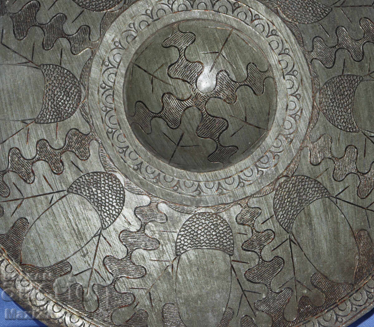 Старинна XIX век медна калайдисана чиния - 6