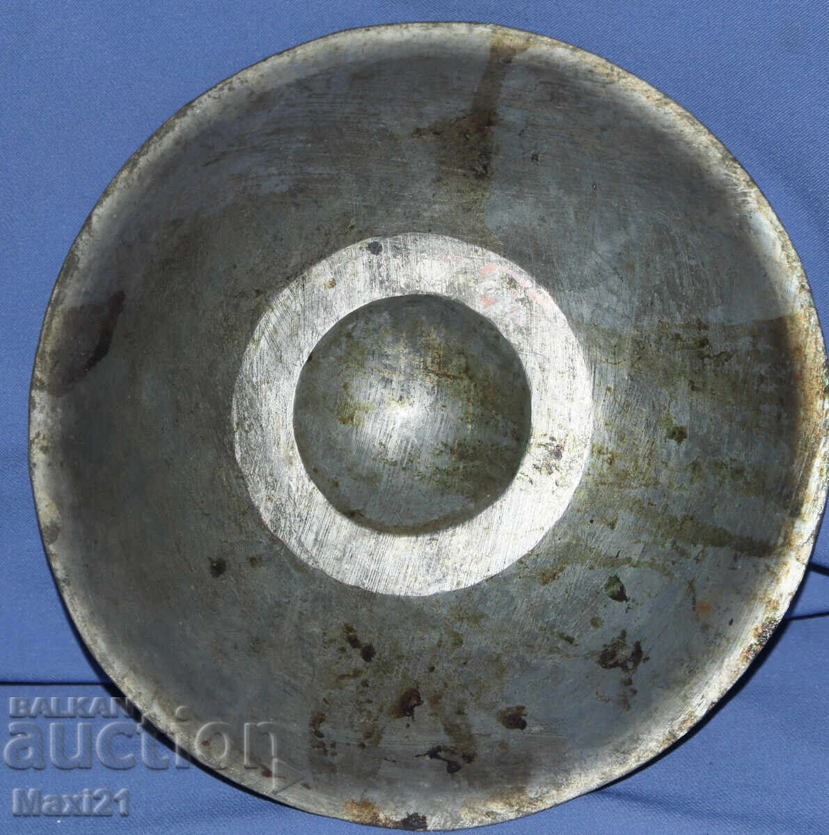 Старинна XIX век медна калайдисана чиния - 7