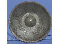 Старинна XIX век медна калайдисана чиния