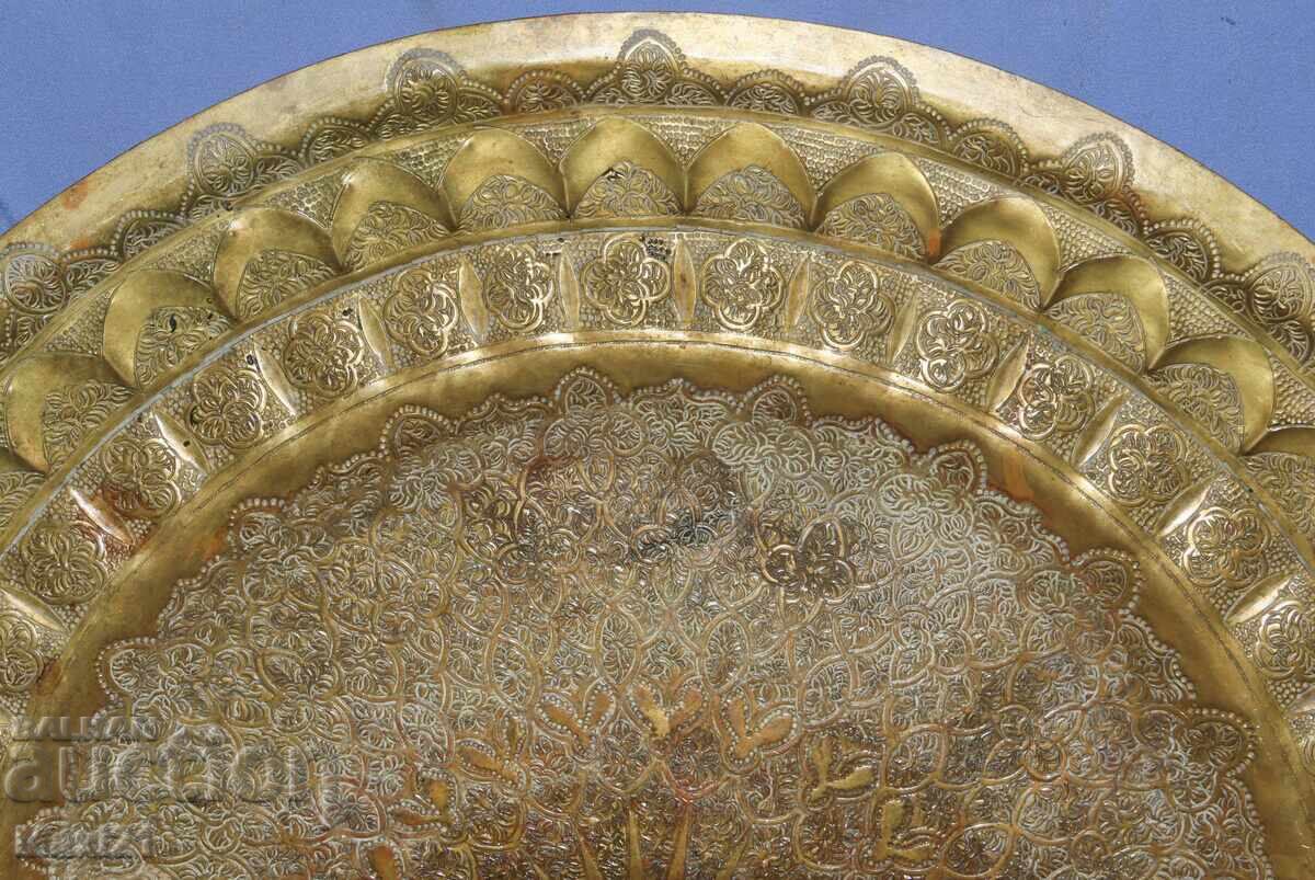 Παράδοση Αντίκα μεγάλος ορειχάλκινος διακοσμητικός δίσκος