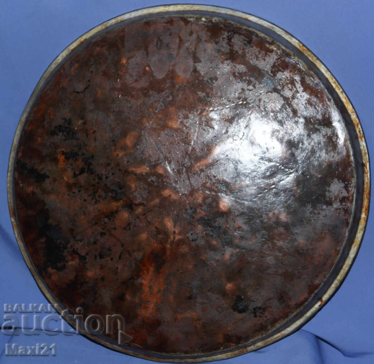Μεγάλο παλιό χάλκινο κασσιτερωμένο ταψί δίσκος - 6
