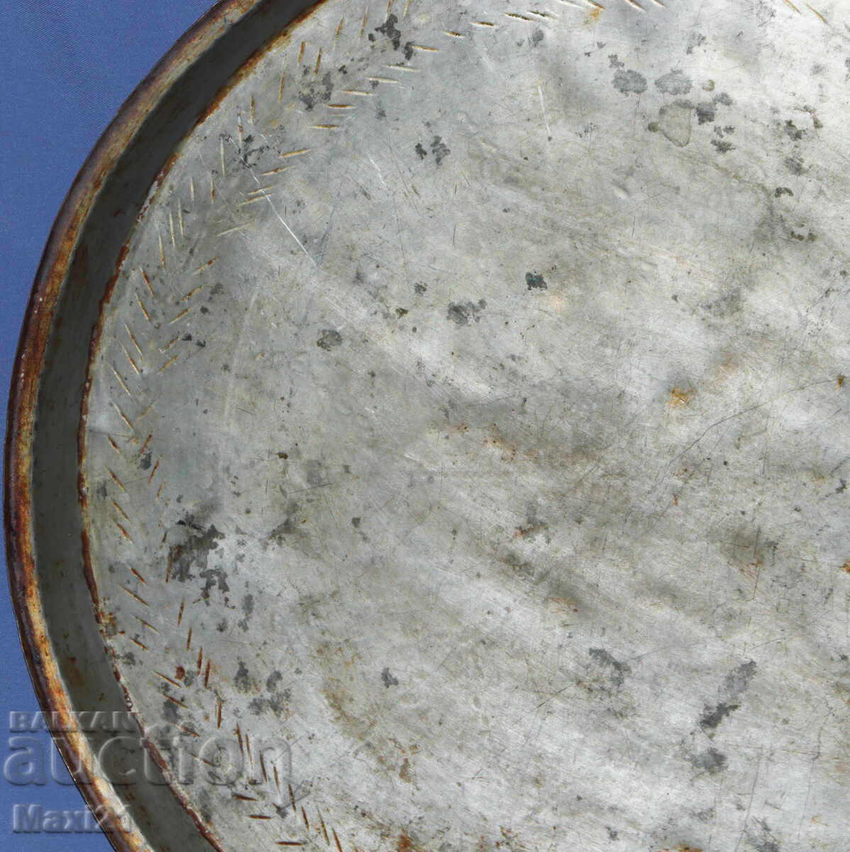 Μεγάλο παλιό χάλκινο κασσιτερωμένο ταψί δίσκος - 7