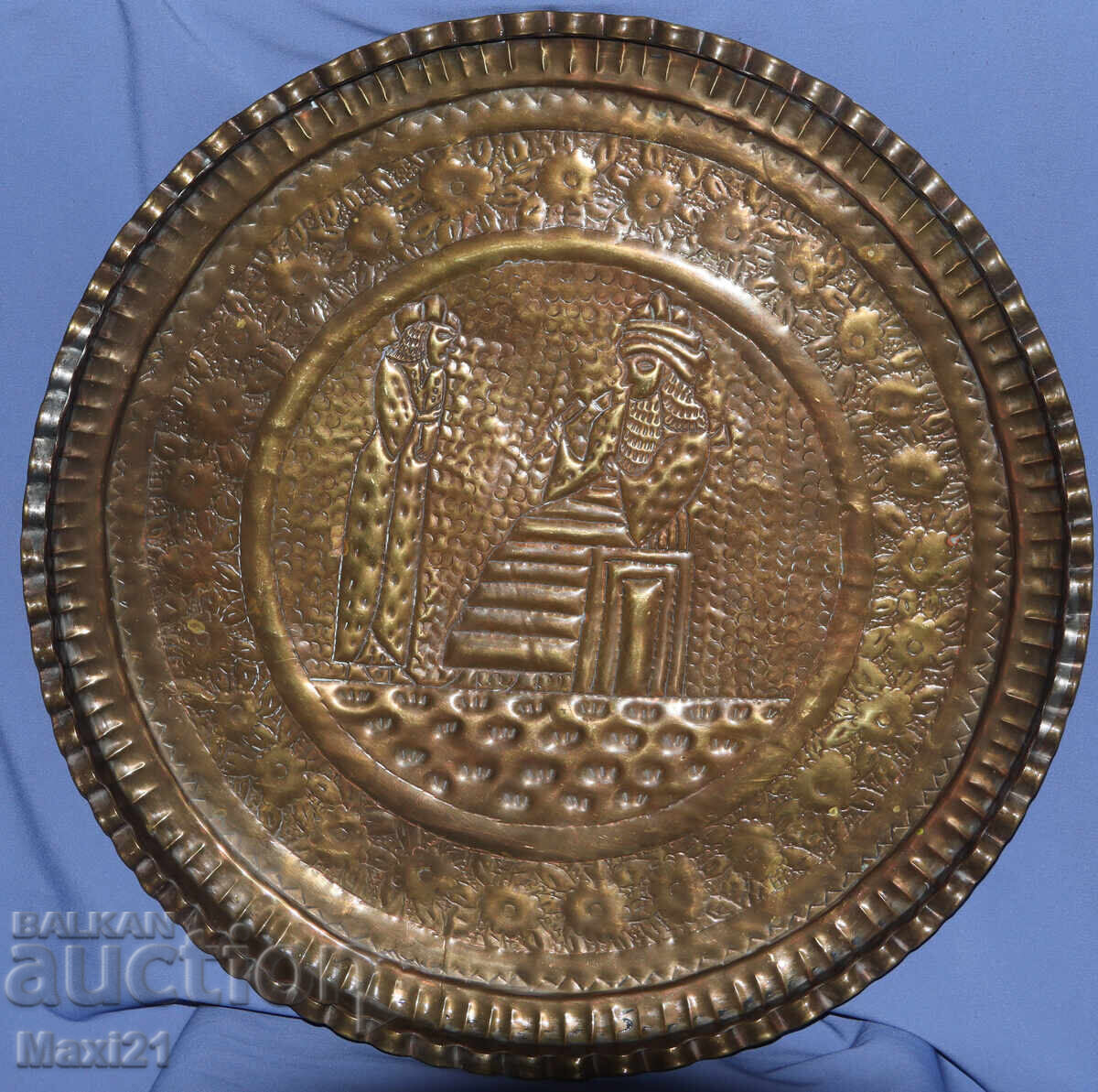 Large Brass Decorative Tray Persian Motifs with price 300.00 BGN | € 153.39