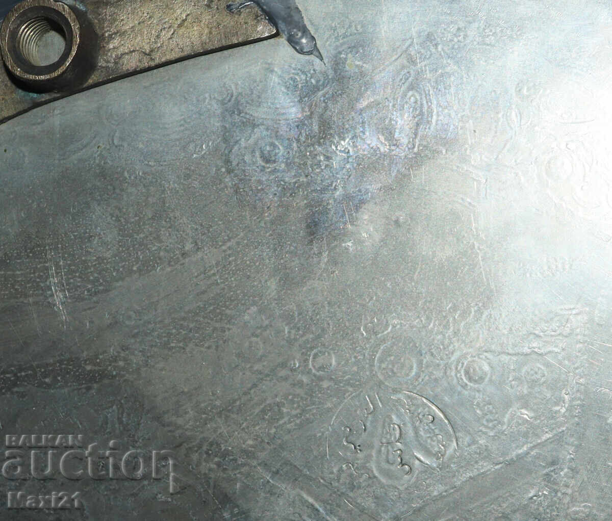 Μεγάλος παλιός μεταλλικός διακοσμητικός δίσκος - 7