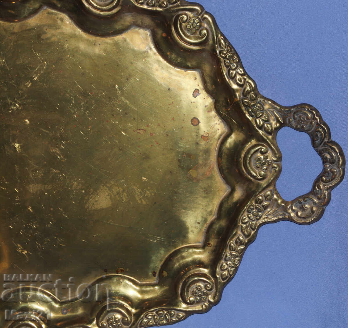 Αντίκα μεγάλος ορειχάλκινος διακοσμητικός δίσκος - 5