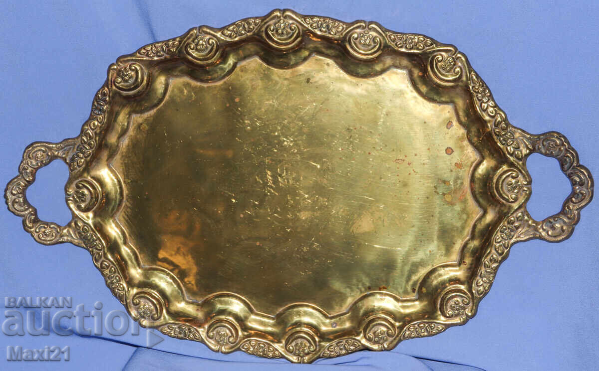 Αντίκα μεγάλος ορειχάλκινος διακοσμητικός δίσκος