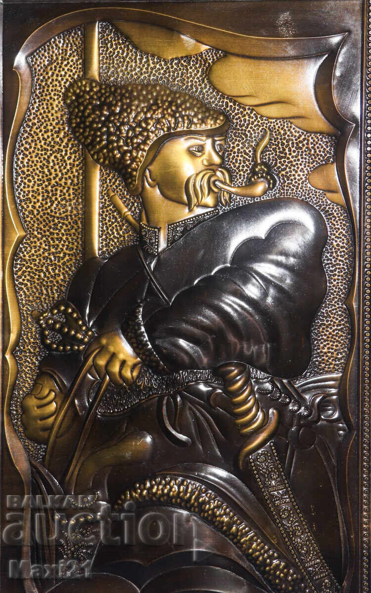 Δημοπρασία Χειροποίητη χάλκινη πλακέτα εικόνα Κοζάκος