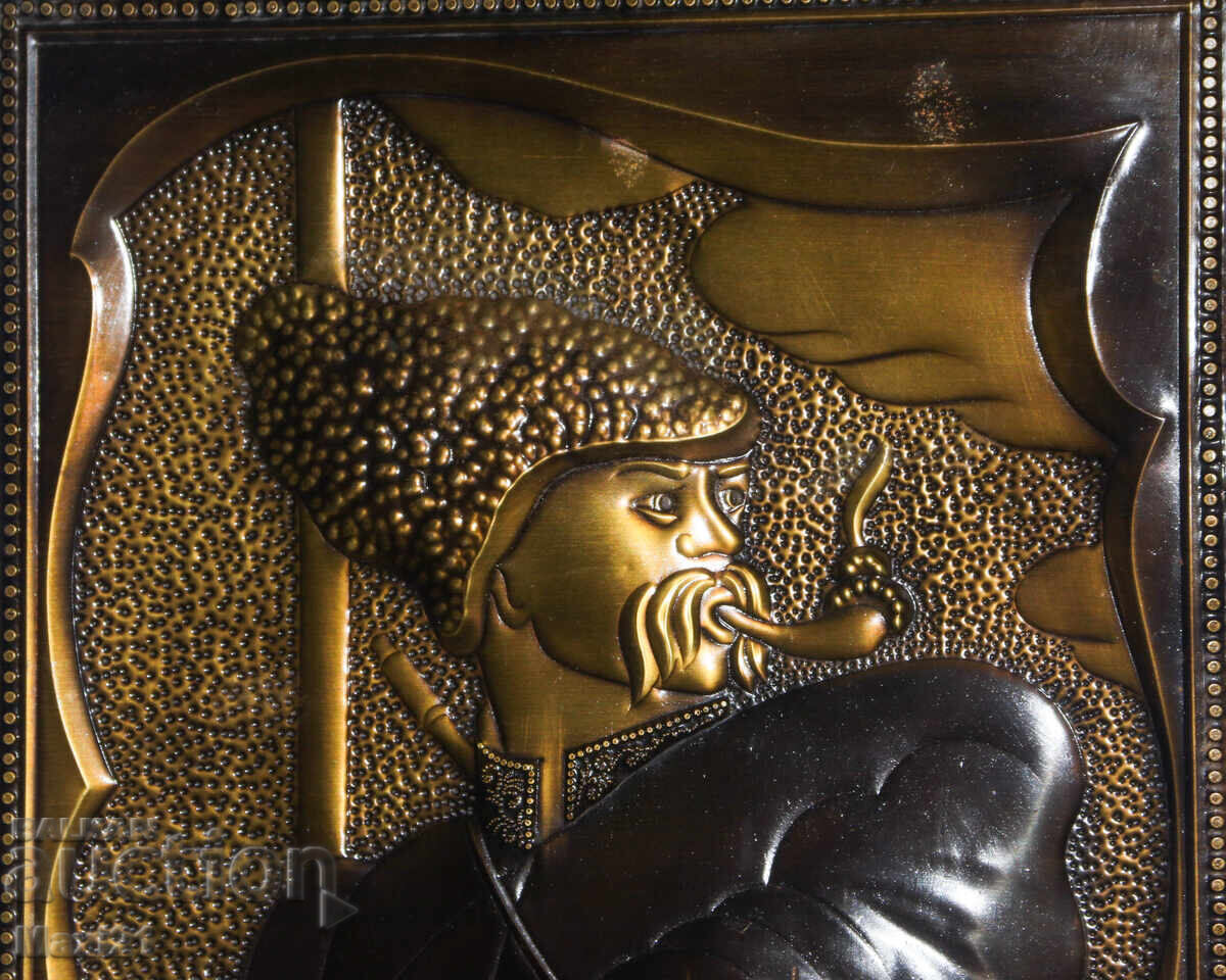 Παράδοση Χειροποίητη χάλκινη πλακέτα εικόνα Κοζάκος