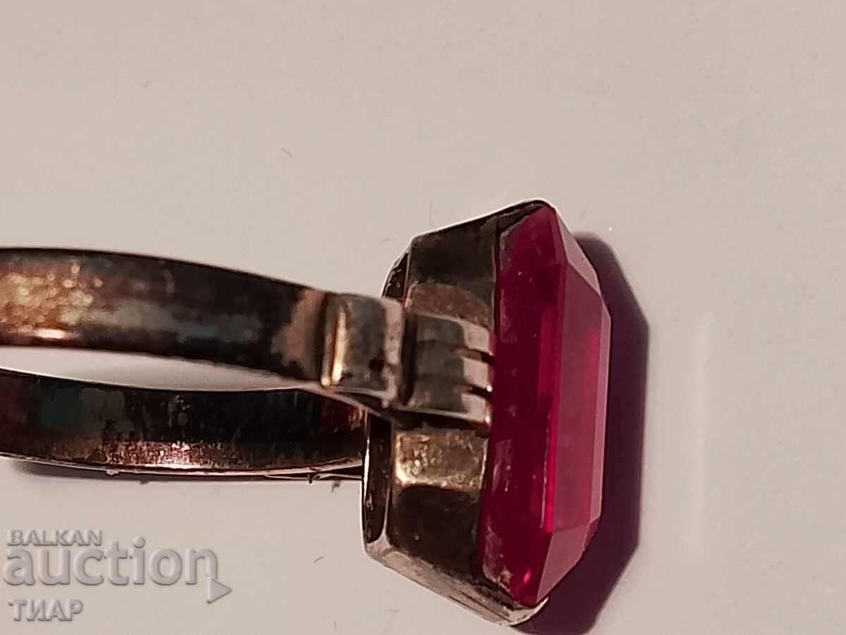 Auction USSR silver ring with ruby - 0.01ct Auction USSR silver ring with ruby - 0.01ct