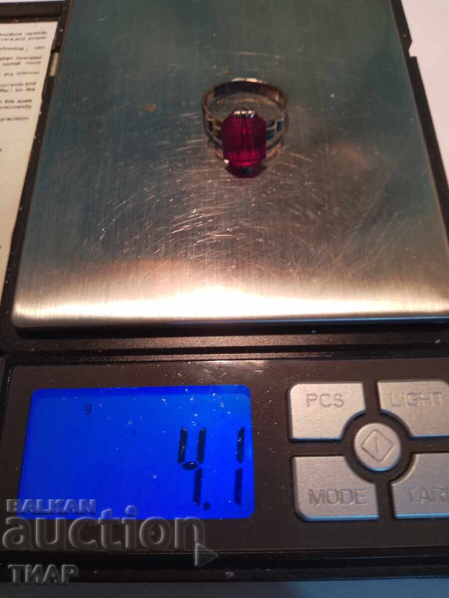USSR silver ring with ruby - 0.01ct - 6 USSR silver ring with ruby - 0.01ct - 6