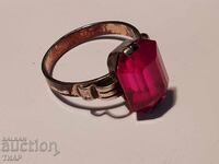 USSR silver ring with ruby - 0.01ct