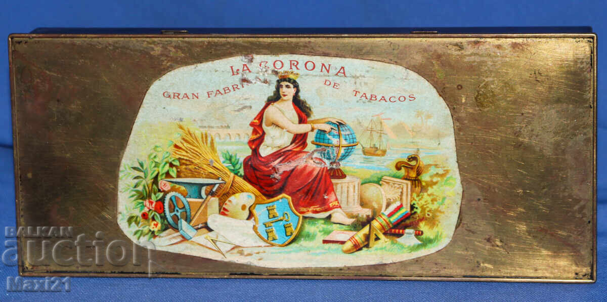 Παλιό κουτί τσιγάρων από ορείχαλκο Κούβας La Corona με τιμή 200.00 BGN | € 102.26 Παλιό κουτί τσιγάρων από ορείχαλκο Κούβας La Corona με τιμή 200.00 BGN | € 102.26