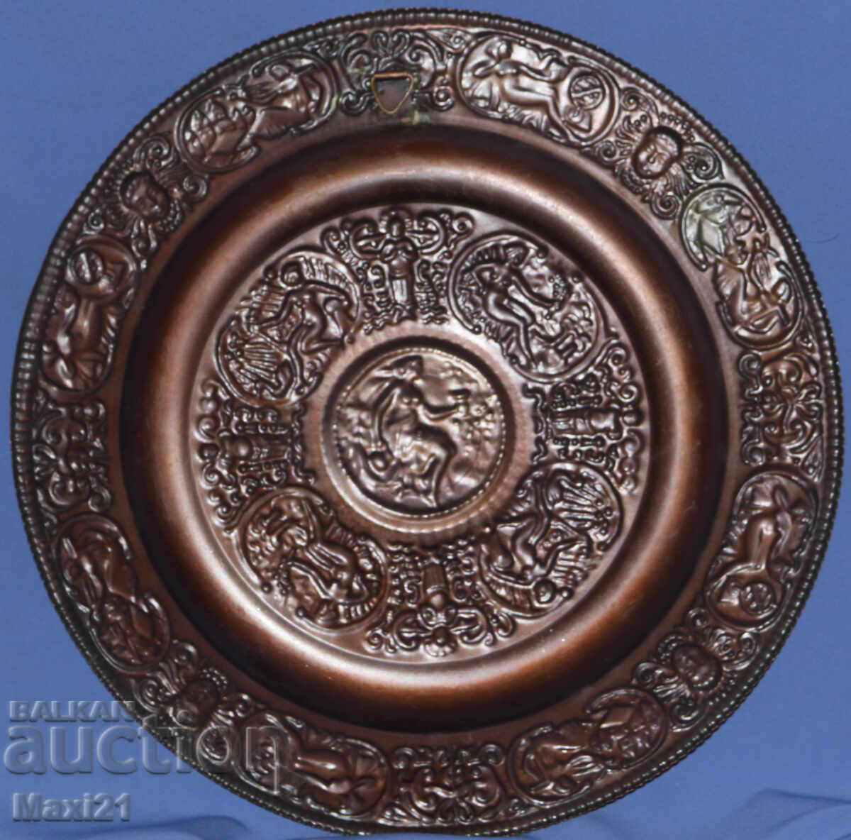 Plachetă de cupru lucrată manual, farfurie, decorațiune de perete - 6