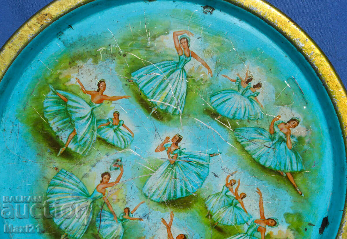 Παράδοση Αντίκα δίσκος λιθογραφία μπαλέτο