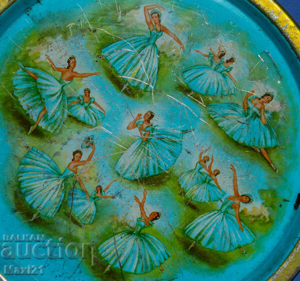 Αντίκα δίσκος λιθογραφία μπαλέτο - 5