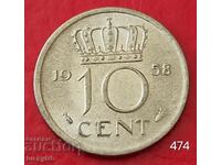 10 cenți 1958 - Olanda
