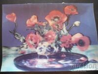 Стара стерео картичка, Композиция из цветов