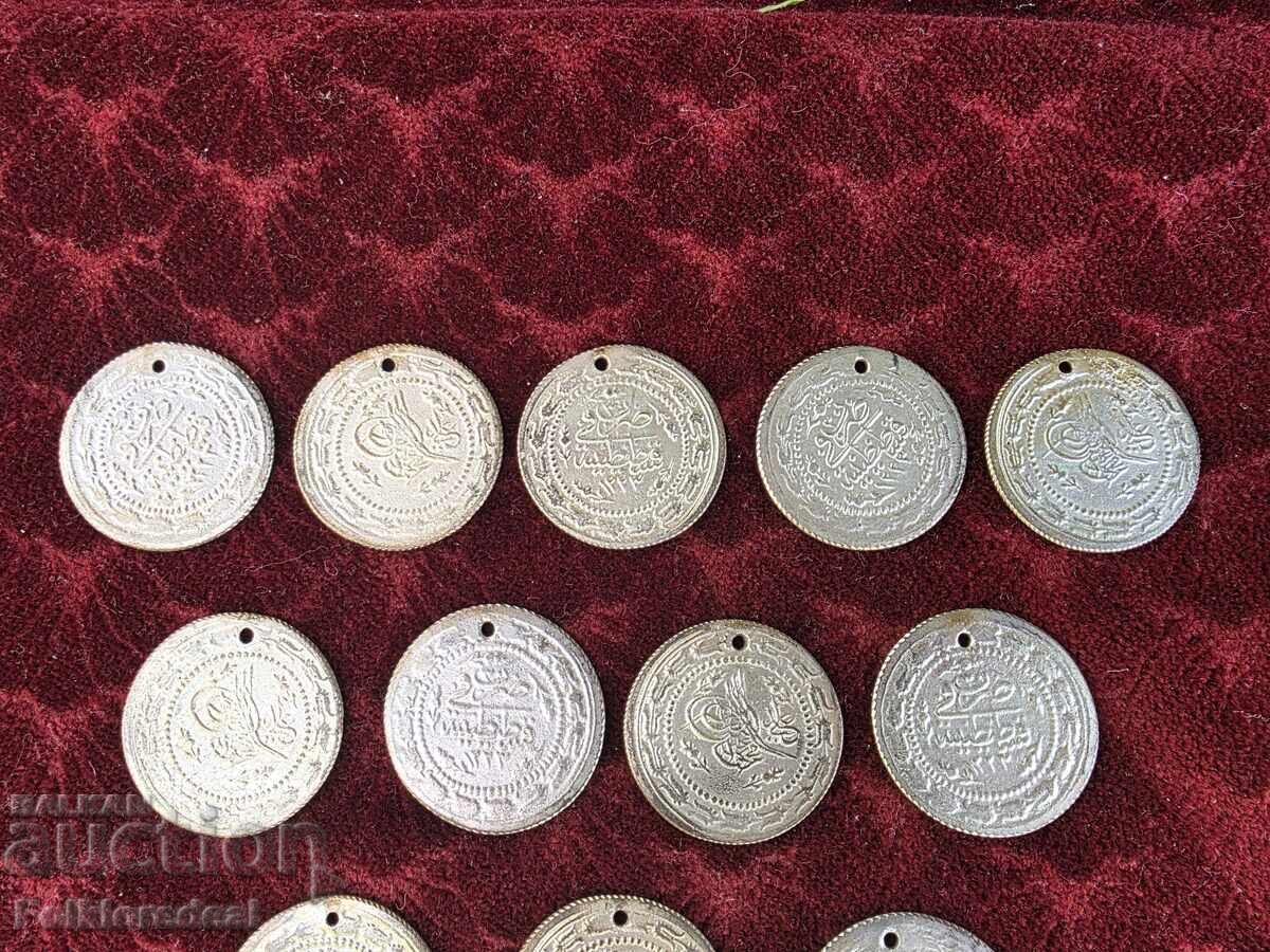 Licitație 15 monede otomane de argint, sultanul Abdul Hamid al II-lea Licitație 15 monede otomane de argint, sultanul Abdul Hamid al II-lea