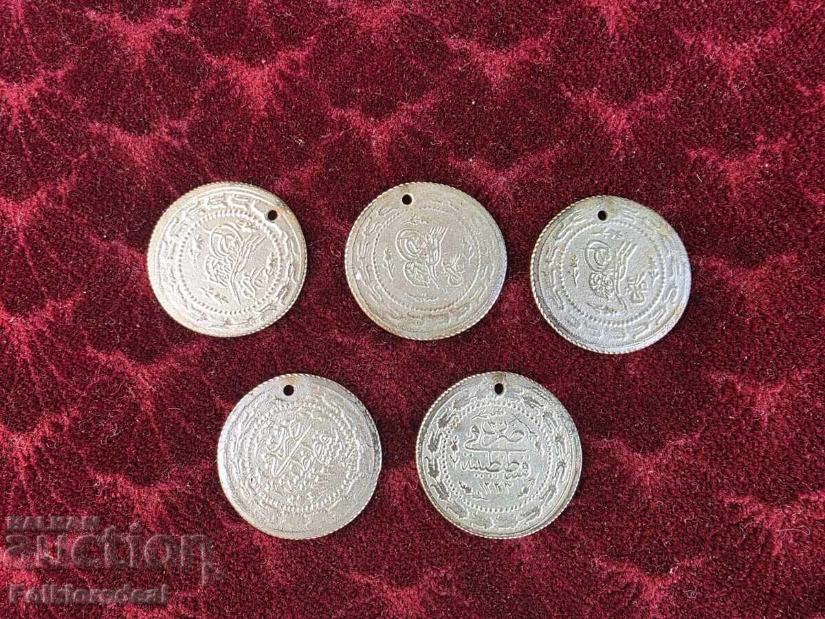 Ottoman silver coins for jewelry from folk costumes with price 150.00 BGN | € 76.69