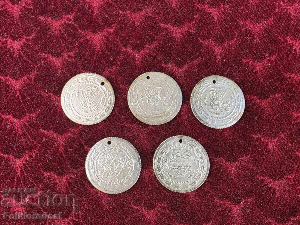 Ottoman silver coins for jewelry from folk costumes
