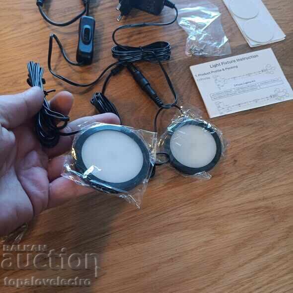 Set of 3 LED cabinet spotlights with dimmer and switch - 6