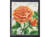 Клеймована марка Флора Цвете Роза  2011 от Латвия