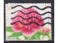 Timbre timbrat Flora Bujor 2010 din Letonia