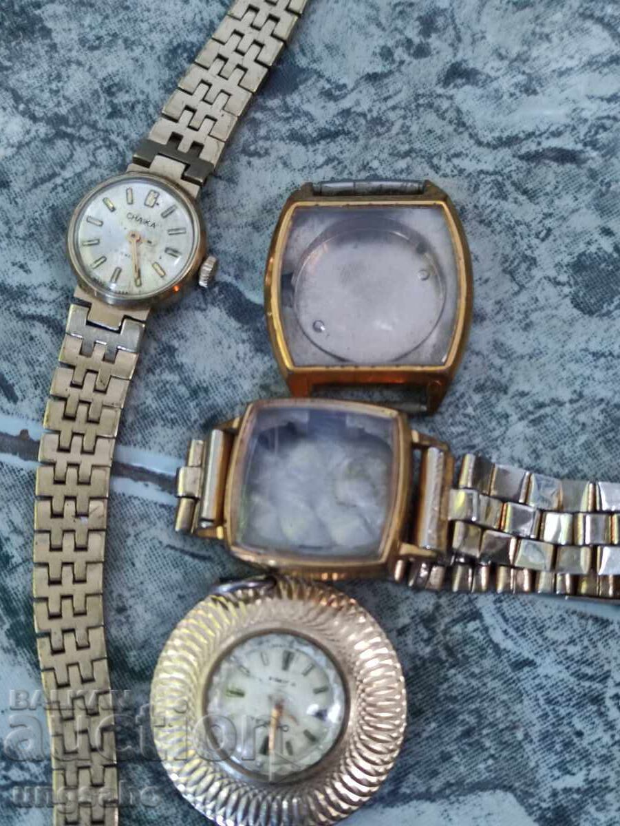 Gilded cases of Russian watches.