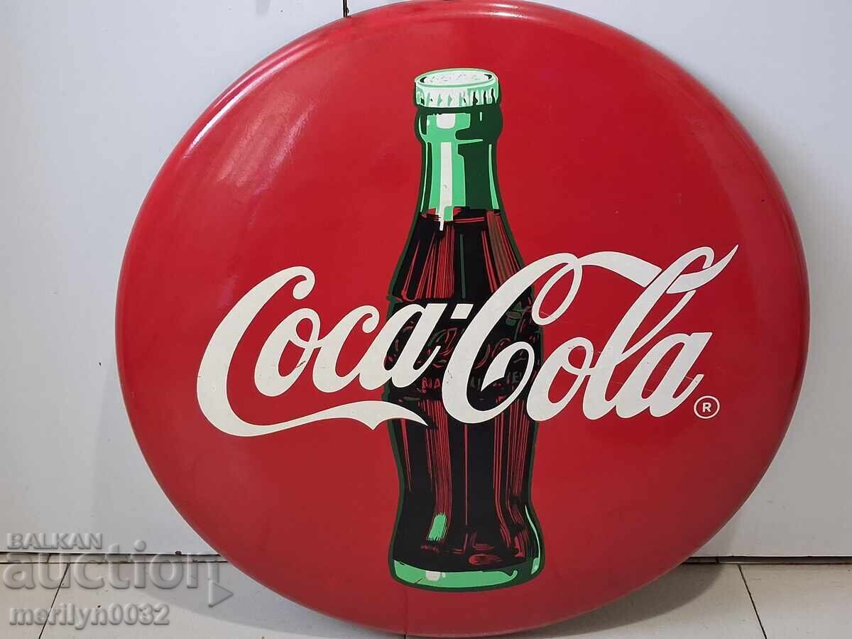 Advertising sign "COCA-COLA" shape and dimensions of a road sign