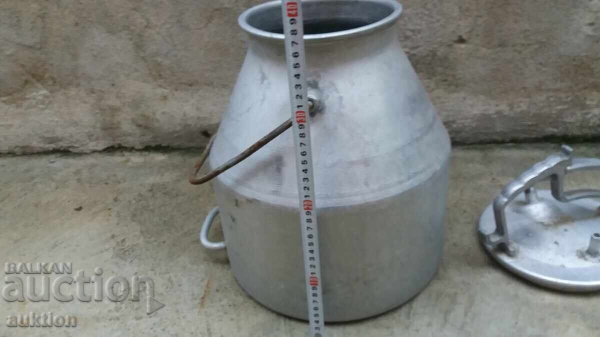 EXCELLENT MILK CAN - 20 LITERS - ALUMINUM WITH LID - 5