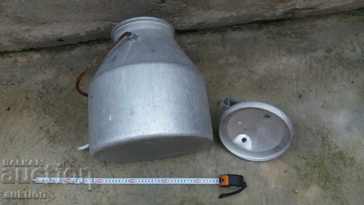 EXCELLENT MILK CAN - 20 LITERS - ALUMINUM WITH LID - 7